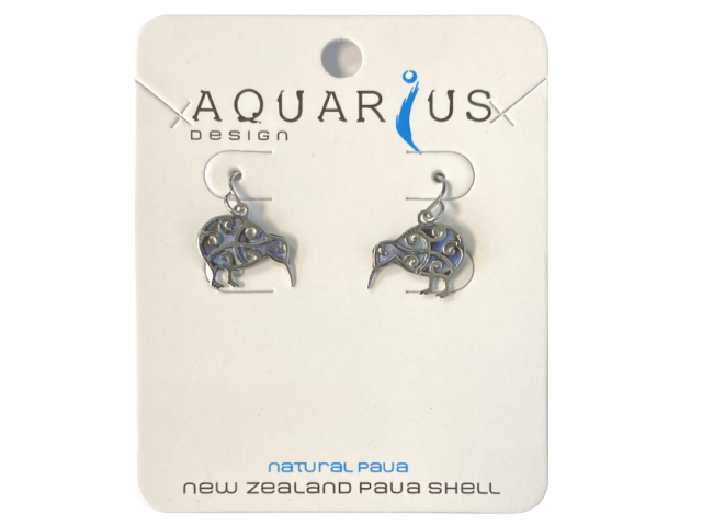 (image for) AQUARIUS PAUA EARRING KIWI FILIGREE