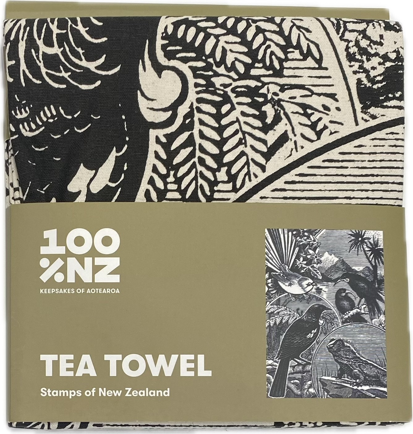(image for) Teatowel, NZ Stamps (Black & White), Size:500*700mm