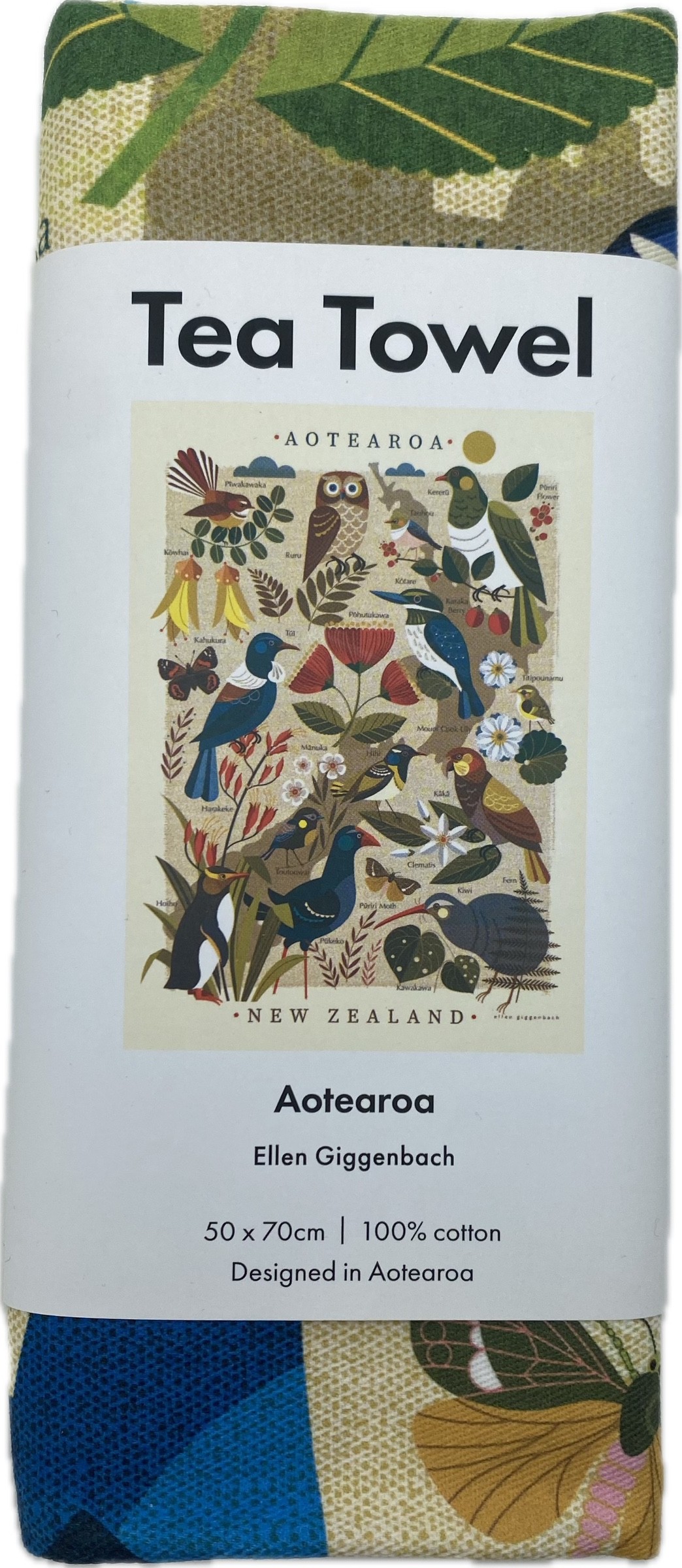 (image for) TEA TOWEL AOTEAROA BIRD MAP, Size:500*700
