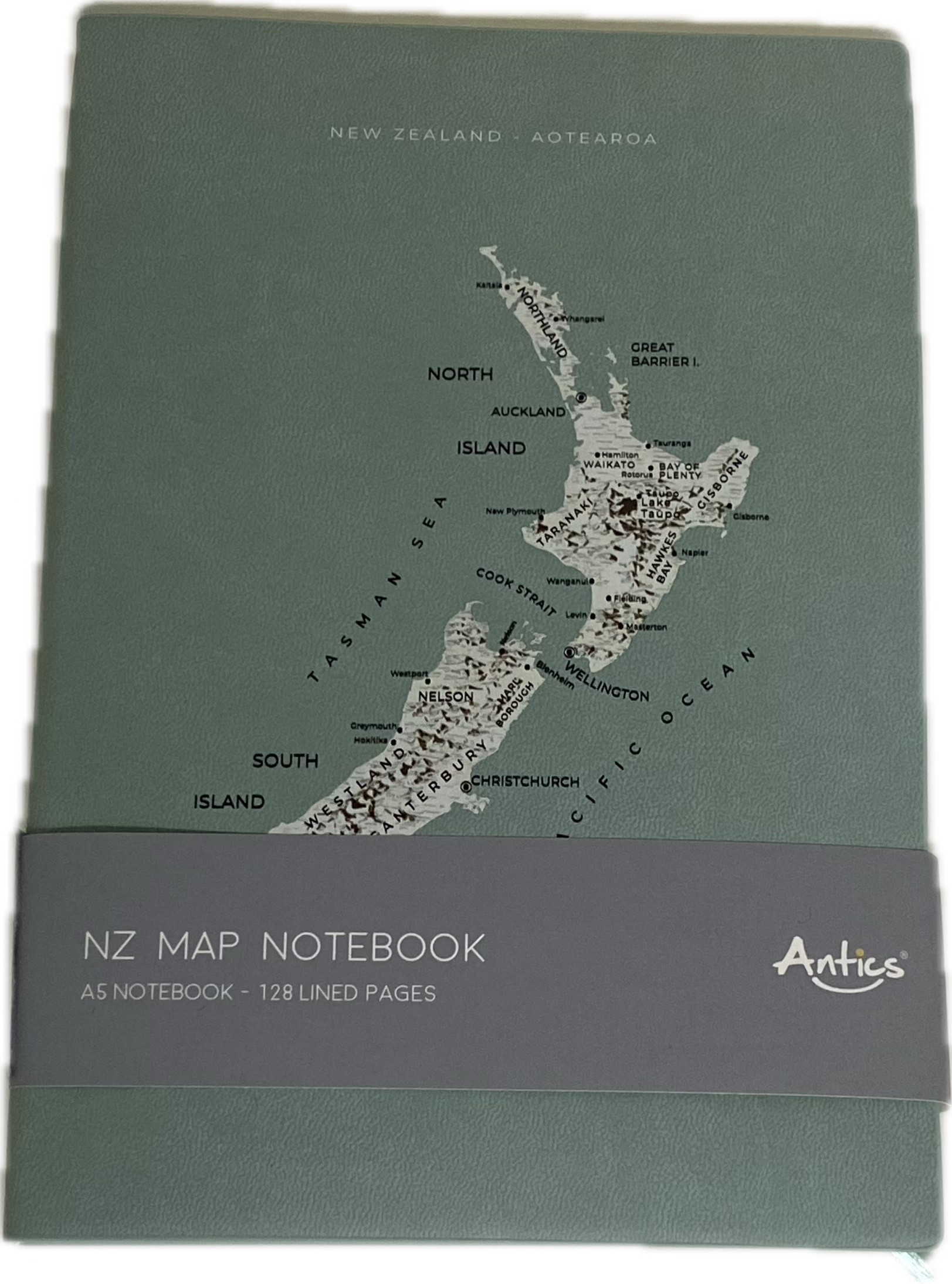 (image for) NZ Map Mint Notebook A5