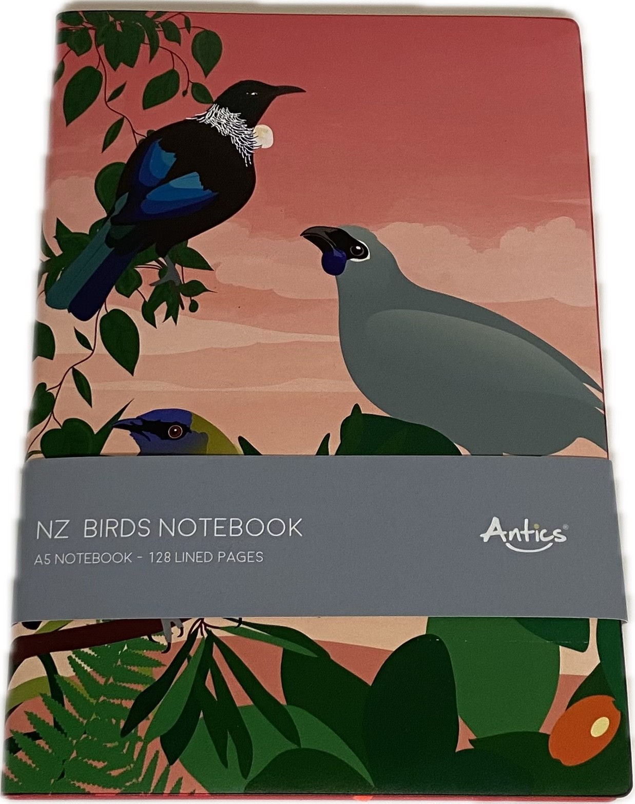 (image for) NZ Kereru Pink A5 Notebook