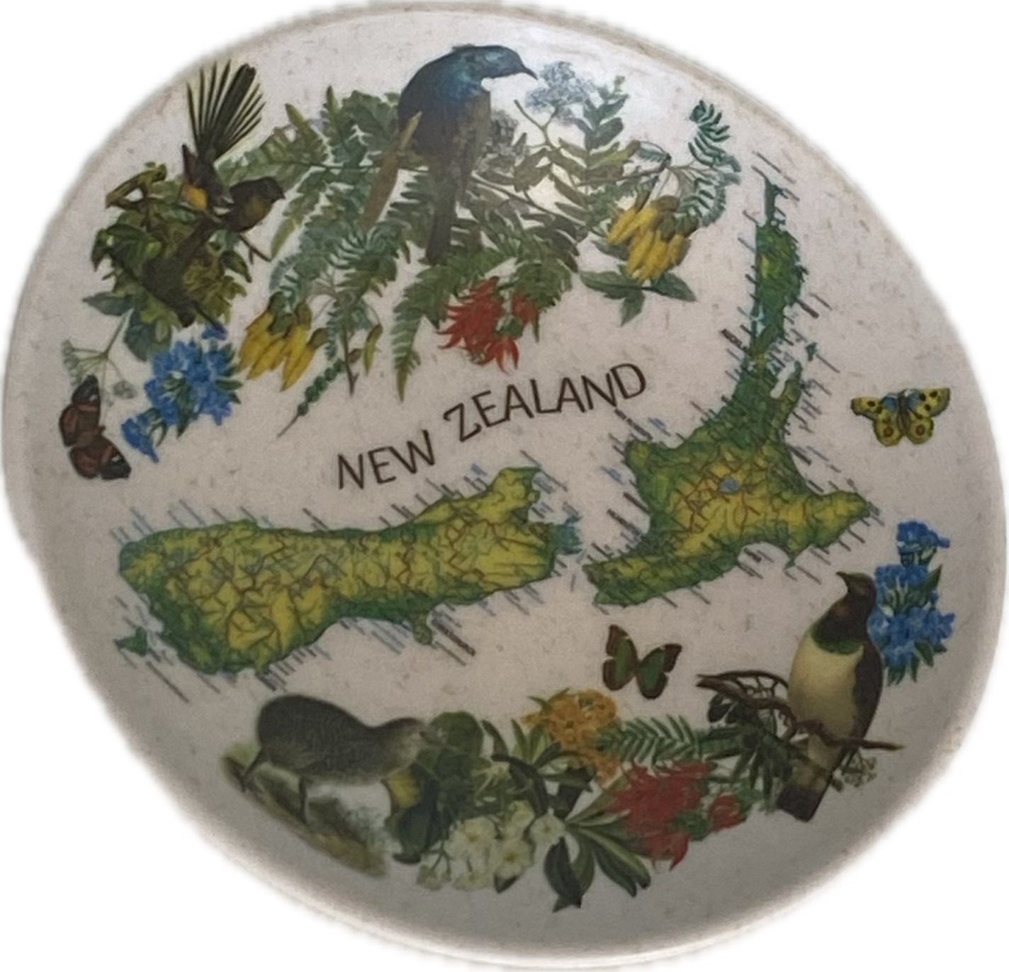 (image for) Bamboo Oval Dish Vintage Map, Size:BAMBOO
