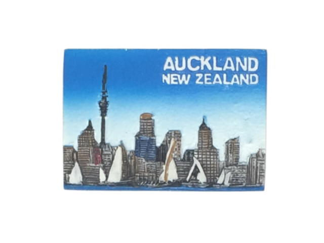 Rectangle, AUCKLAND city style Resin Magnet
