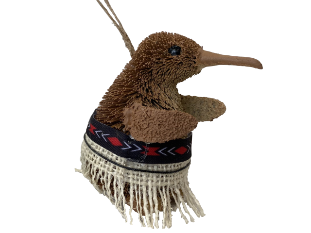 ORNAMENT KIWI PIUPIU MAORI FLAX SKIRT ORNAMENT KIWI PIUPIU MAORI FLAX SKIRT