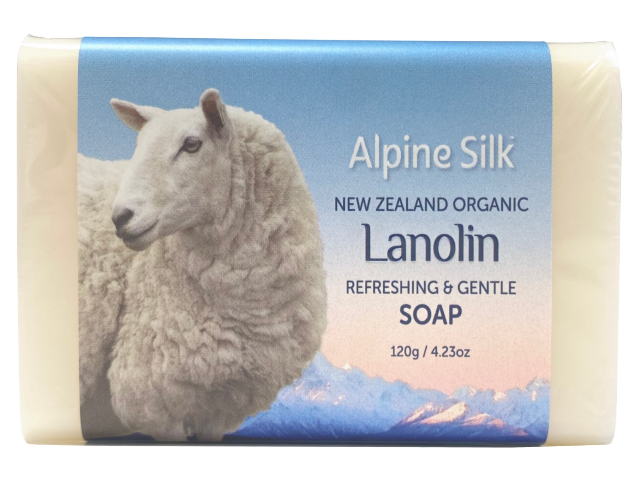 ALPINE SILK ORGANIC LANOLIN SOAP 120g