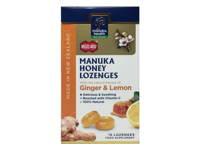 MGO 400+ Manuka Honey Lemon and Ginger Lozenges