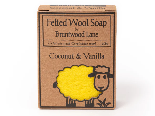 FELTED SOAP NZ WOOL - COCONUT & VANILLA  FELTED SOAP NZ WOOL - COCONUT & VANILLA