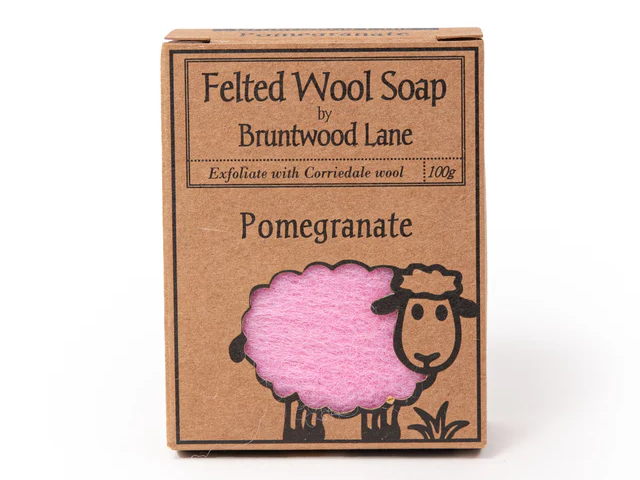 FELTED SOAP NZ WOOL - POMEGRANATE  FELTED SOAP NZ WOOL - POMEGRANATE