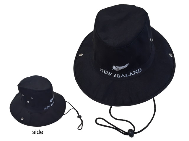 HAT - FULL BRIM NZ FERN BLACK