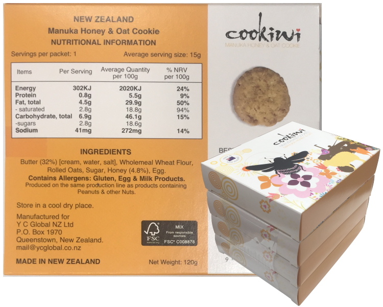 4PK set Manuka Honey & Oat Cookie (120g) 4PK set Manuka Honey & Oat Cookie (120g)