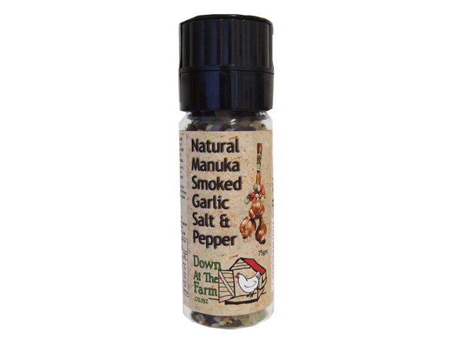 Manuka Smoked Garlic Salt & Pepper Grinder (75g) Manuka Smoked Garlic Salt & Pepper Grinder (75g)