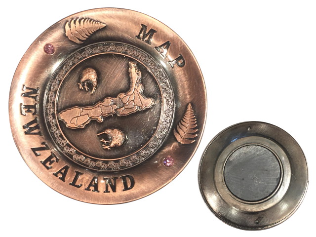 Circle, MAP with KIWI style Metal Magnet Circle, MAP with KIWI style Metal Magnet