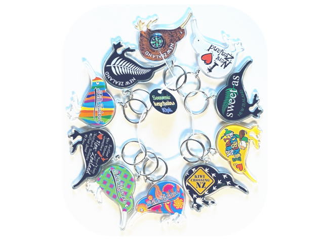 KEYRING 10PK ACRYLIC KIWIS