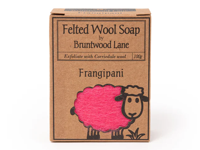 FELTED SOAP NZ WOOL - FRANGIPANI