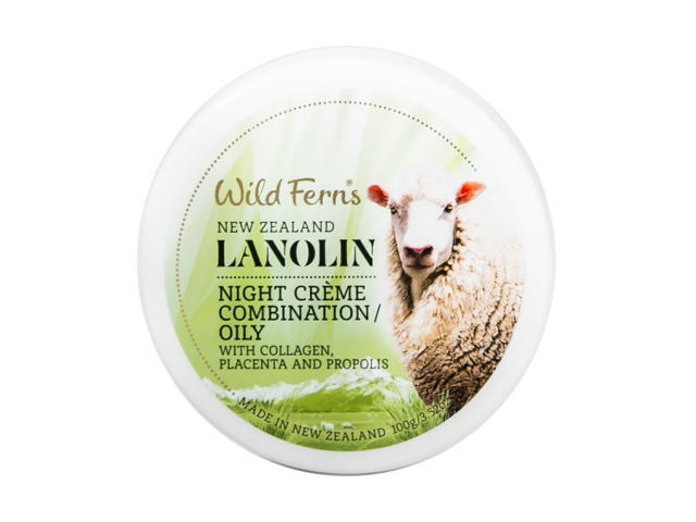 ラノリンナイトクリーム オイリー肌におすすめ コラーゲン、プラセンタ、プロポリス入り(100g)