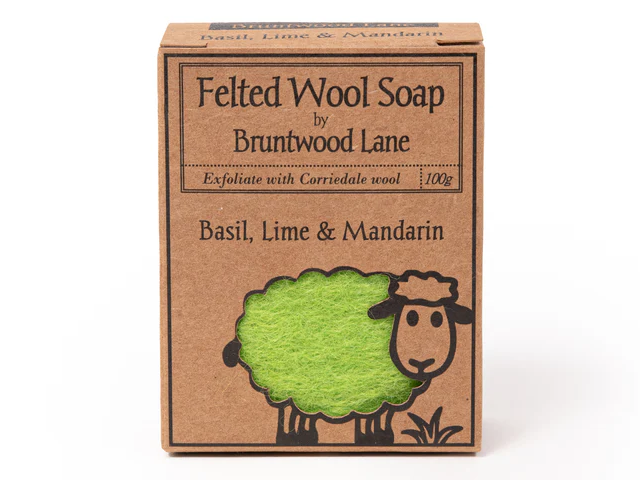 ニュージーランド羊のフェルト石鹸 - BASIL LIME & MANDA ニュージーランド羊のフェルト石鹸 - BASIL LIME & MANDA